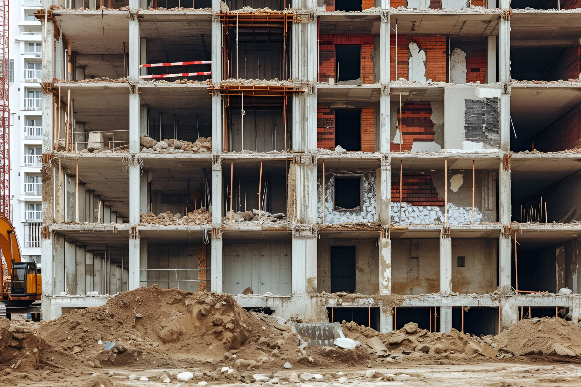 damaged building