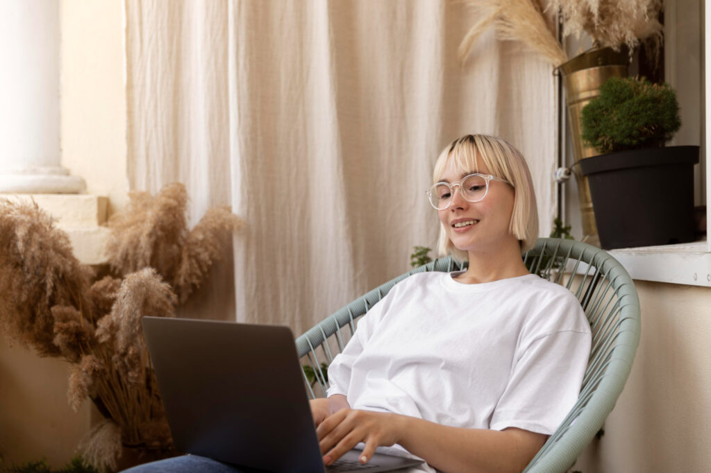 a remote worker at home