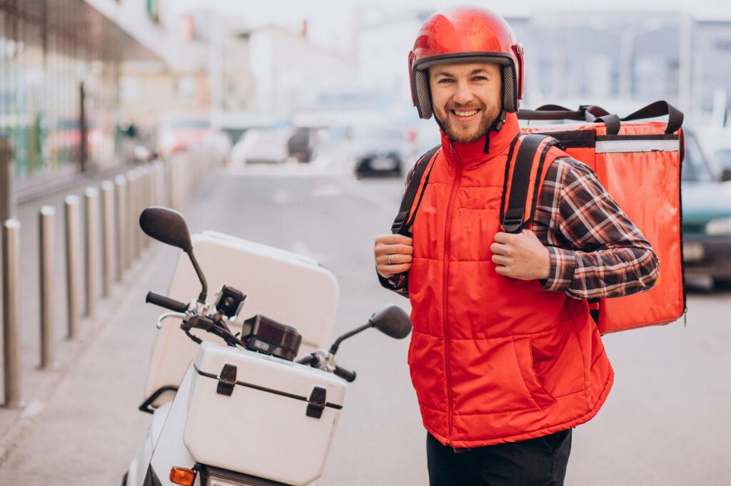 a delivery rider