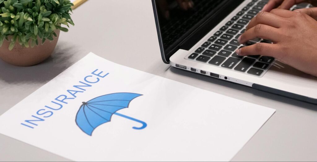 image of insurance form on an office table