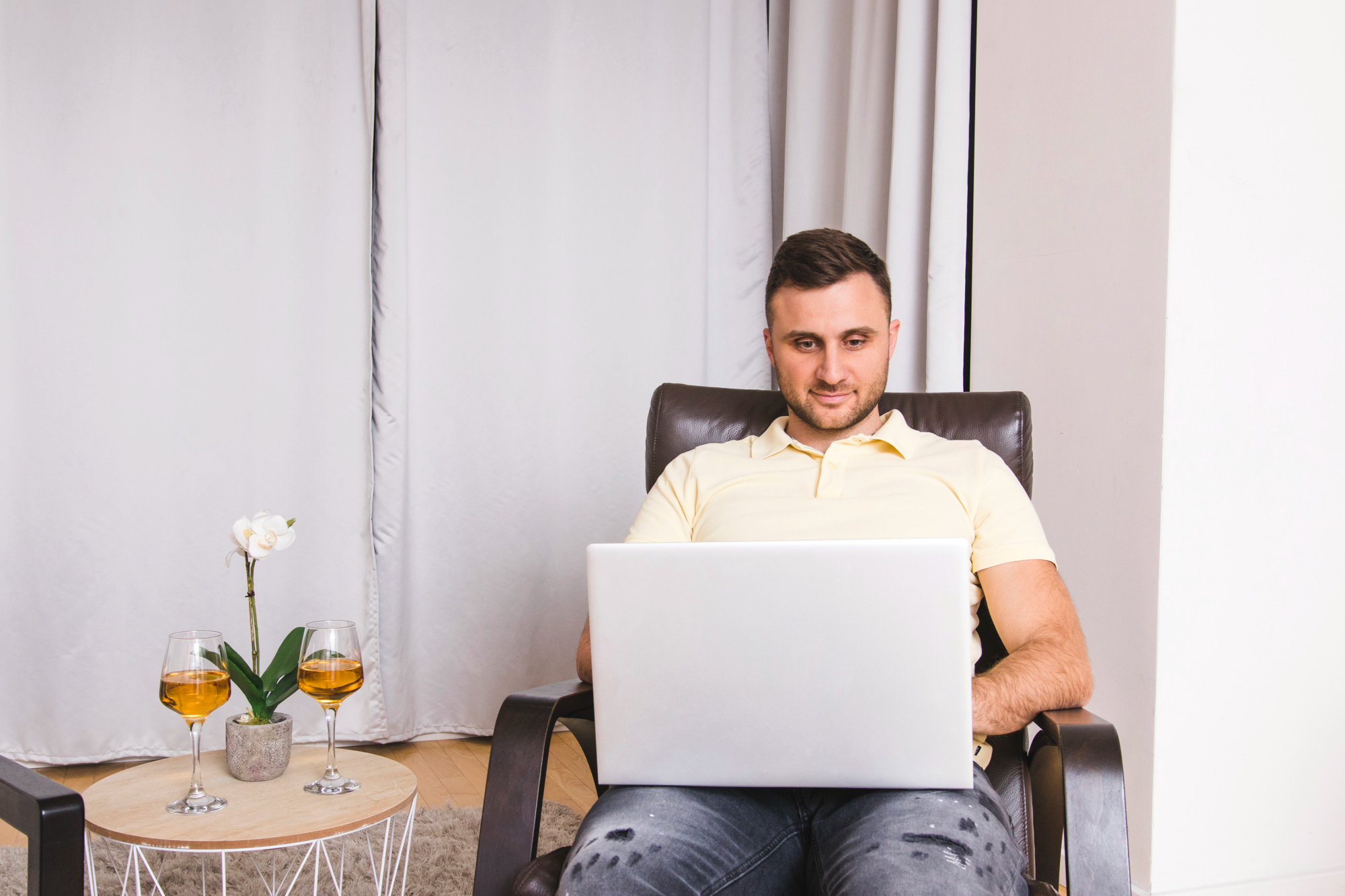 image of a remote worker in a polo working