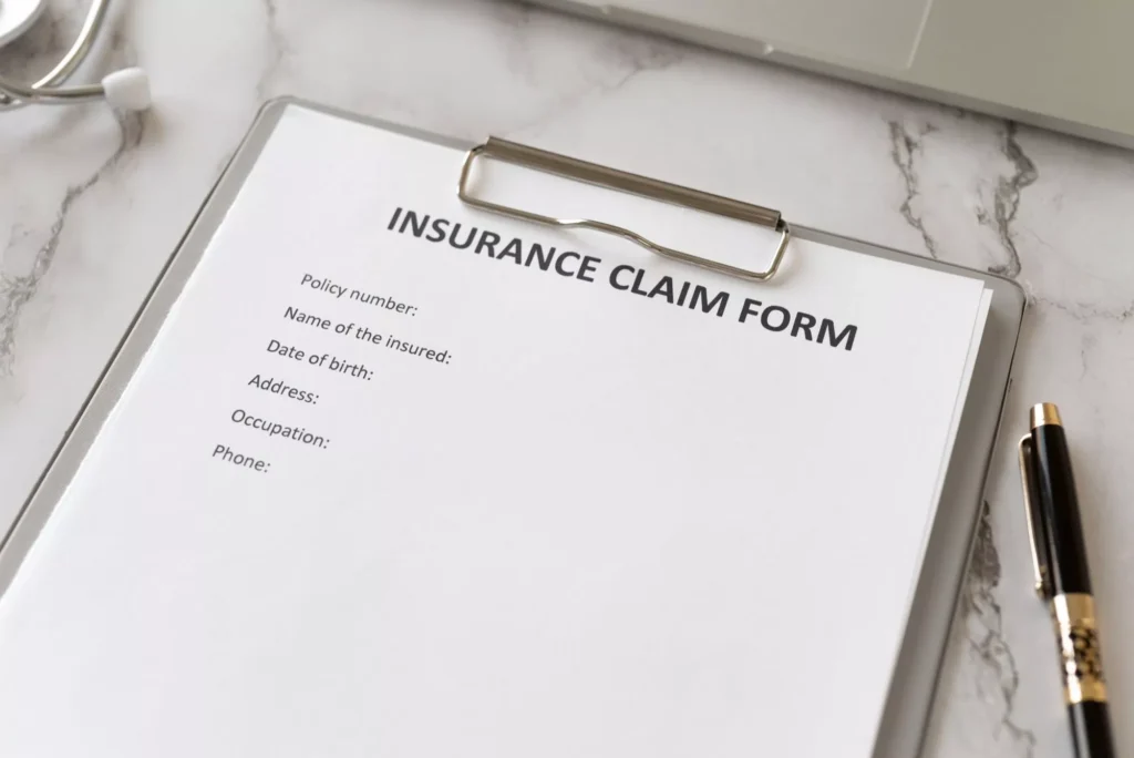 an image of an insurance claim form