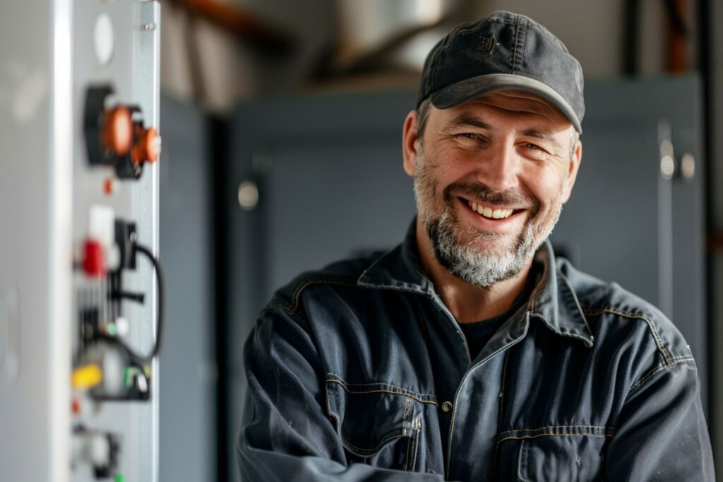 smiling electrician